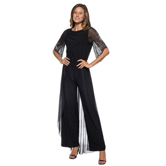 Women’s Marina Beaded Elbow Sleeve Jumpsuit - Picture 1 of 4